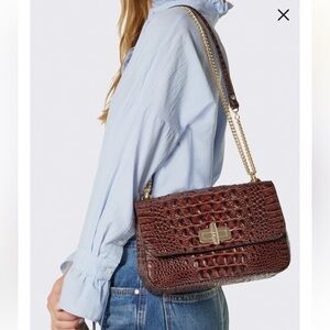 NWT Brahmin Rosalie Pecan Melbourne Leather Crossbody Bag